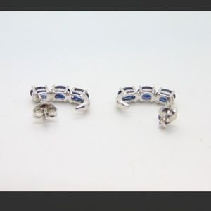 Sapphire 14k white gold earings